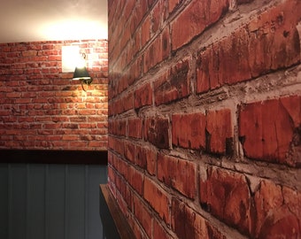 Removable Wallpaper, Peel and stick wallpaper,  wallpaper, brick wallpaper, distressed brick wallpaper, Self adhesive