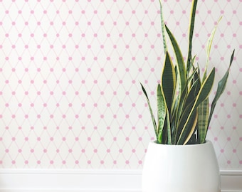 Removable Wallpaper, Peel and stick wallpaper, wallpaper dots, pink wallpaper, nursery wallpaper, nursery decor, Self adhesive