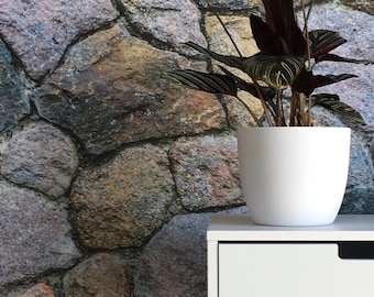 Removable Wallpaper, Peel and stick wallpaper, stone wallpaper, grey wallpaper, entry wallpaper, Self adhesive