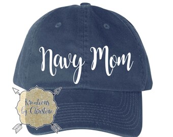 Navy Mom Hat, Baseball Hat, Dad Hat, Dad Cap, Navy