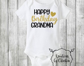 happy birthday grandma onesie