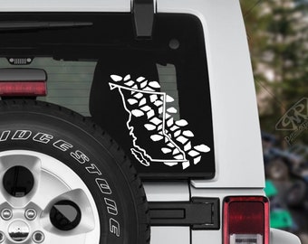 BC Off Road Tire Track Vinyl Decal Bumper Sticker perfect for Truck Window Decal, Car Hood Decal, Car Sticker or Camper Decal