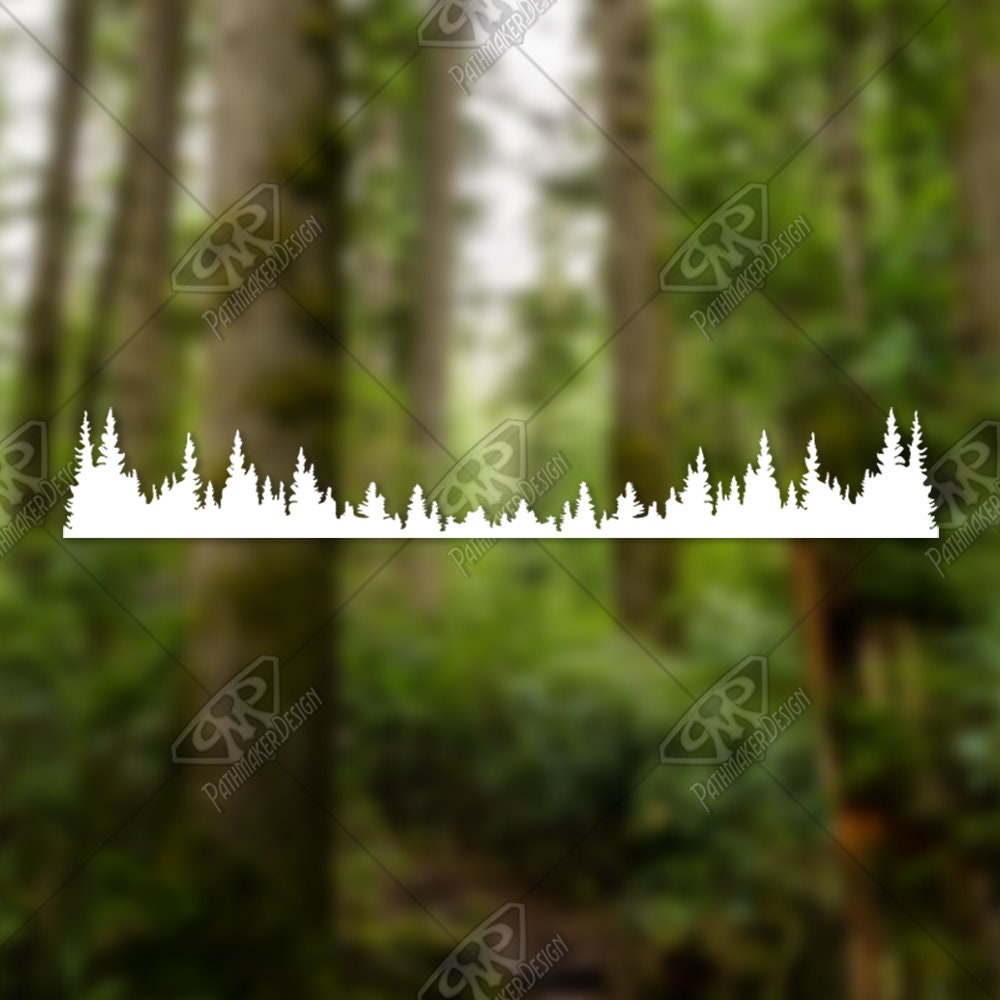 Large Tree Line Vinyl Decal, Bumper Sticker. for Side of Truck Decal or ...