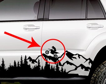 Dirt Biker Vinyl Decal Add-On for Large Banner Decals, Custom RV Decal, Customized Camper Decal or Car and Truck Decal