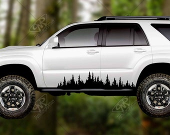 Trees Banner Large Vinyl Decal, Bumper Sticker. For side of Truck Decal or Rv Decal, Camper Decal or Wall Decal