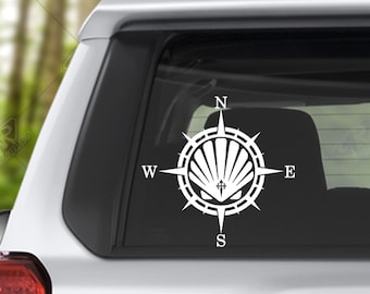 Camino de Santiago Compass Shell Vinyl Decal Bumper Sticker for Camino Pilgrim, Way of St. James, Custom Camino Walker Decal