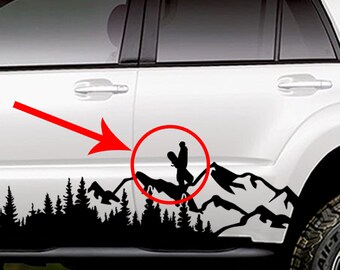 Snowboarder Version 2 Vinyl Decal Add-On for Large Banner Decals, Custom RV Decal, Customized Camper Decal or Car and Truck Decal