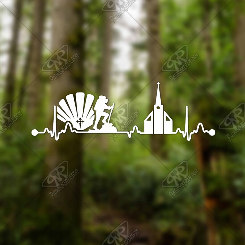 Heartbeat Camino de Santiago Vinyl Decal
