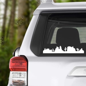 Desert Landscape Vinyl Decal Bumper Sticker for Car Window Decal, Windshield Decal, Custom RV Decal, Camper Decal, Hiking Decal