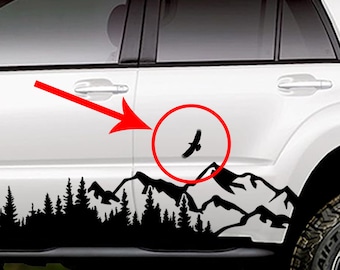Bald Eagle Silhouette Vinyl Decal Add-On for Large Banner Decals, Custom RV Decal, Customized Camper Decal or Car and Truck Decal
