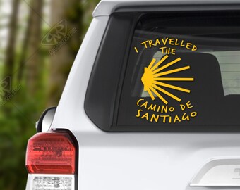 I Travelled the Camino de Santiago Classic Shell Vinyl Decal Bumper Sticker for Camino Pilgrim, Way of St. James, Custom Camino Walker Decal