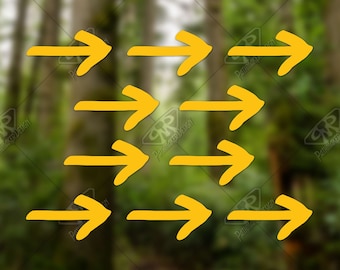 Camino de Santiago Arrow share pack of 10 Vinyl Decal Bumper Sticker for Camino Pilgrim, Way of St. James, Custom Camino Walker Decal