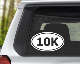 10k Runner Solid Vinyl Decal Bumper Sticker for Car Window, Custom RV Decal, Camper Decal, Runner Decal Running Sticker