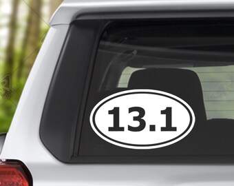13.1 Half Marathon Runner Solid Vinyl Decal Bumper Sticker for Car Window, Custom RV Decal, Camper Decal, Runner Decal Running Sticker