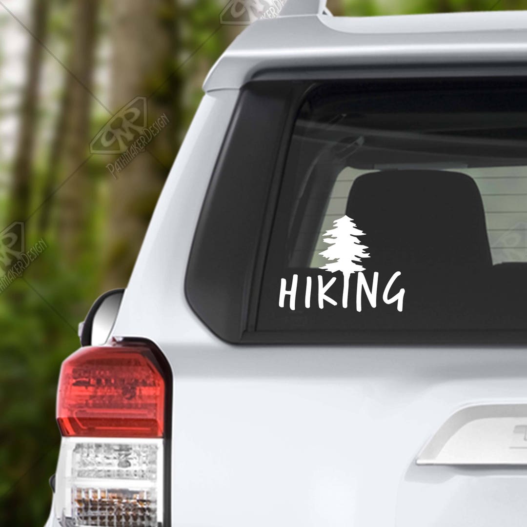Tree Road Sign Sticker Hiking Tree Vinyl Decal Bumper Sticker for Car Window Decal, Windshield ...