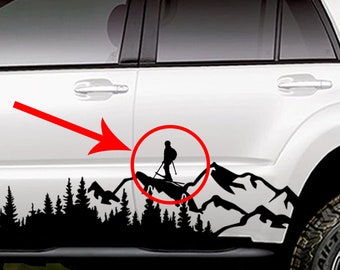 Skier Version 2 Vinyl Decal Add-On for Large Banner Decals, Custom RV Decal, Customized Camper Decal or Car and Truck Decal