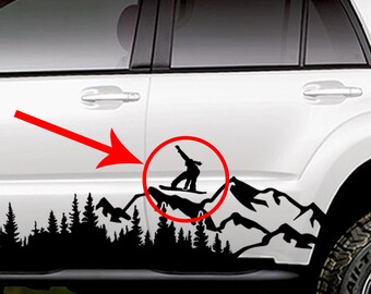 Snowboarder Female Vinyl Decal Add-On for Large Banner Decals, Custom RV Decal, Customized Camper Decal or Car and Truck Decal
