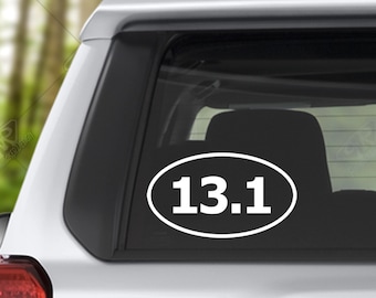 13.1 Half Marathon Runners Open Vinyl Decal Bumper Sticker for Car Window Decal, Custom RV Decal, Camper Decal, Runner Decal Running Sticker