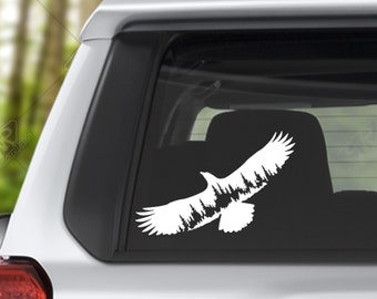 Bald Eagle Silhouette Version 2 Vinyl Decal Bumper Sticker for Car Window Decal, Windshield Decal, Custom RV Decal, Camper Decal Eagle Decal