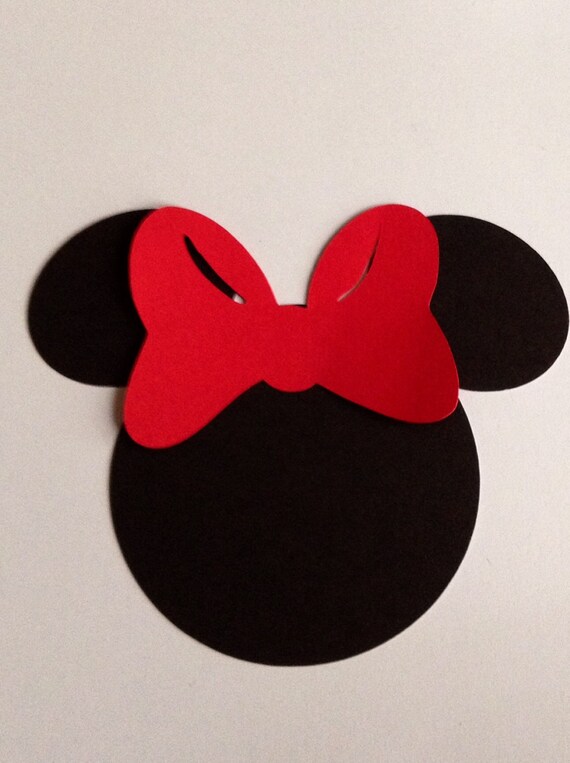 Minnie Mouse Kopf mit rosa oder roten Bogen. Die Schnitte Minnie Mouse Kopf mit rosa oder roten Bogen. Die Schnitte
