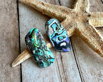 Abalone Stud Earrings, Abalone Earrings, Natural Shell Earrings, Paua shell