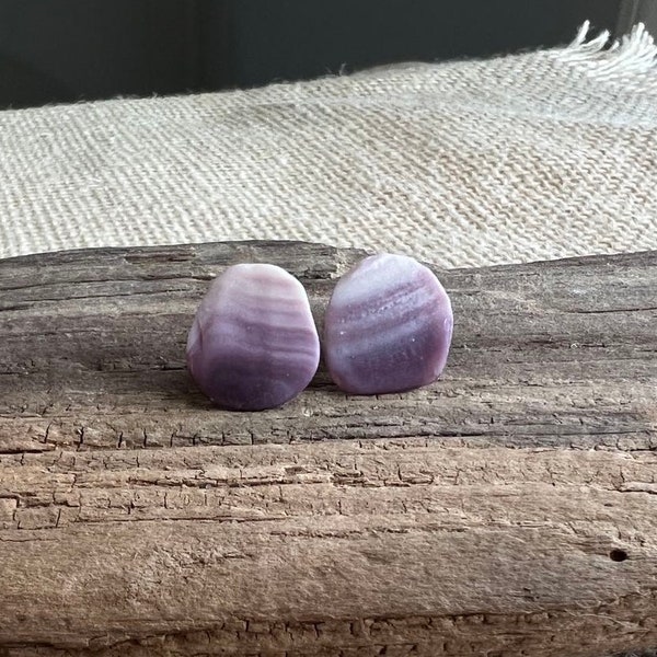 Wampum Stud Earrings, Wampum Earrings, Natural Shell Earrings