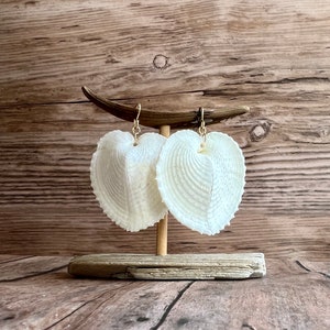 Heart Shell Earrings, Heart Cockle Shell Earrings, Bridal Jewelry, Bridal Gifts image 3