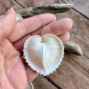 Heart Shell Earrings, Heart Cockle Shell Earrings, Bridal Jewelry, Bridal Gifts image 8