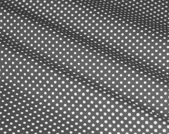 Tissu coton à pois 2 mm gris/blanc par 50 cm