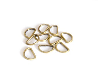 10 loops for bag in antique bronze 15 mm