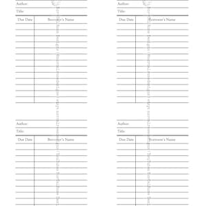 Bibliotheekkaart & Pocket, Junk Journal, Bullet Journal, Digitale download, Afdrukbaar