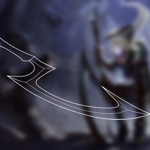 Diana&#39;s Crescent moon blade blueprint pattern
