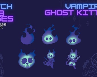 Vampire Bat Ghost Cat Badge | Cat Twitch Badges | Sub & Bit Badges | Streaming Assets | Ghost Badges | Twitch assets | Bat Cat Badge | Bat