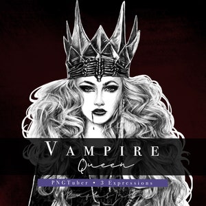 PNGtuber | Vampire | 2D Premade model | 3 Expressions | Ready to use | Stream Asset | Youtube | Twitch Graphics | Female model | Halloween