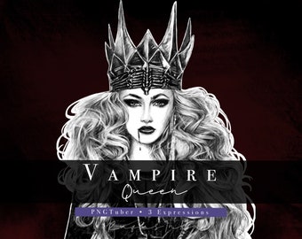 PNGtuber | Vampire | 2D Premade model | 3 Expressions | Ready to use | Stream Asset | Youtube | Twitch Graphics | Female model | Halloween