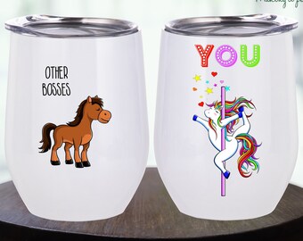 Mejor jefe, regalo para jefe, regalo de jubilación, regalo de oficina, unicornio de baile en barra