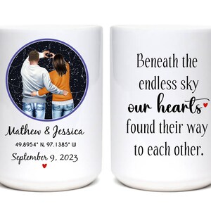 Carte des étoiles personnalisée pour couple - ciel nocturne personnalisé, date spéciale, cadeau romantique, anniversaire, Saint-Valentin, souvenir de mariage