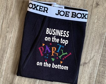 Business on the top, Party on the bottom Boxer Briefs, Working from home Covid clothes