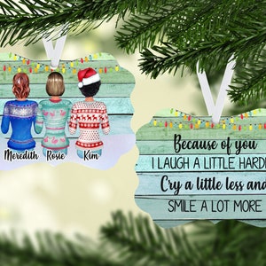 Personalised Best Friends Ornament, Multiple Friends, girls gift, custom Christmas tree ornament for BFFs and Besties image 2