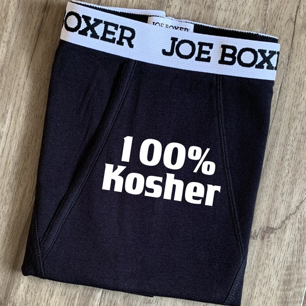 Hanukkah Gift, 100% Kosher, Funny Boxers, Mens gift, Husband briefs, Boyfriend, Jewish Gifts