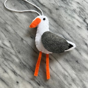 Mouette, mouette en feutre, décoration d'arbre, décoration de Noël, thème nautique, décoration de Terre-Neuve, décoration de Noël