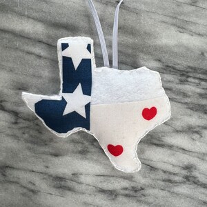 Texas ornament, felt ornament, Texas felt ornament, texas, christmas ornament, stocking stuffer