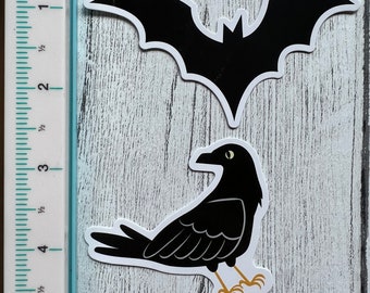 Crow sticker, Halloween sticker, bat sticker, stickers