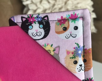 Cat bookmark, floral crown cat, bookmark