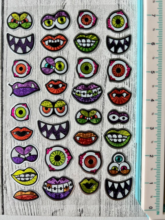 Halloween stickers, stickers, teeth stickers, eyeball stickers