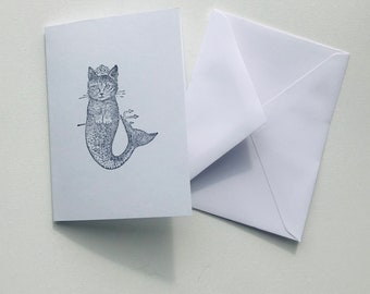 Cat card, blank greeting card, greeting card, birthday card, cat greeting card