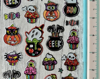 Halloween stickers, stickers, cupcake stickers, spooky stickers, ghost stickers