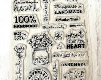 Handmade stamp, clear stamp, with love stamp, stamp, card making