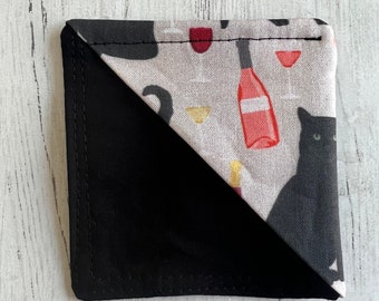 Cat bookmark, black cat, bookmark, corner bookmark, black cat lover, wine