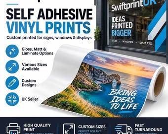 Premium Self-Adhesive Vinyl Poster Printing – Personalised Wall, Window & Business Sticker Prints in A0 A1 A2 A3 A4